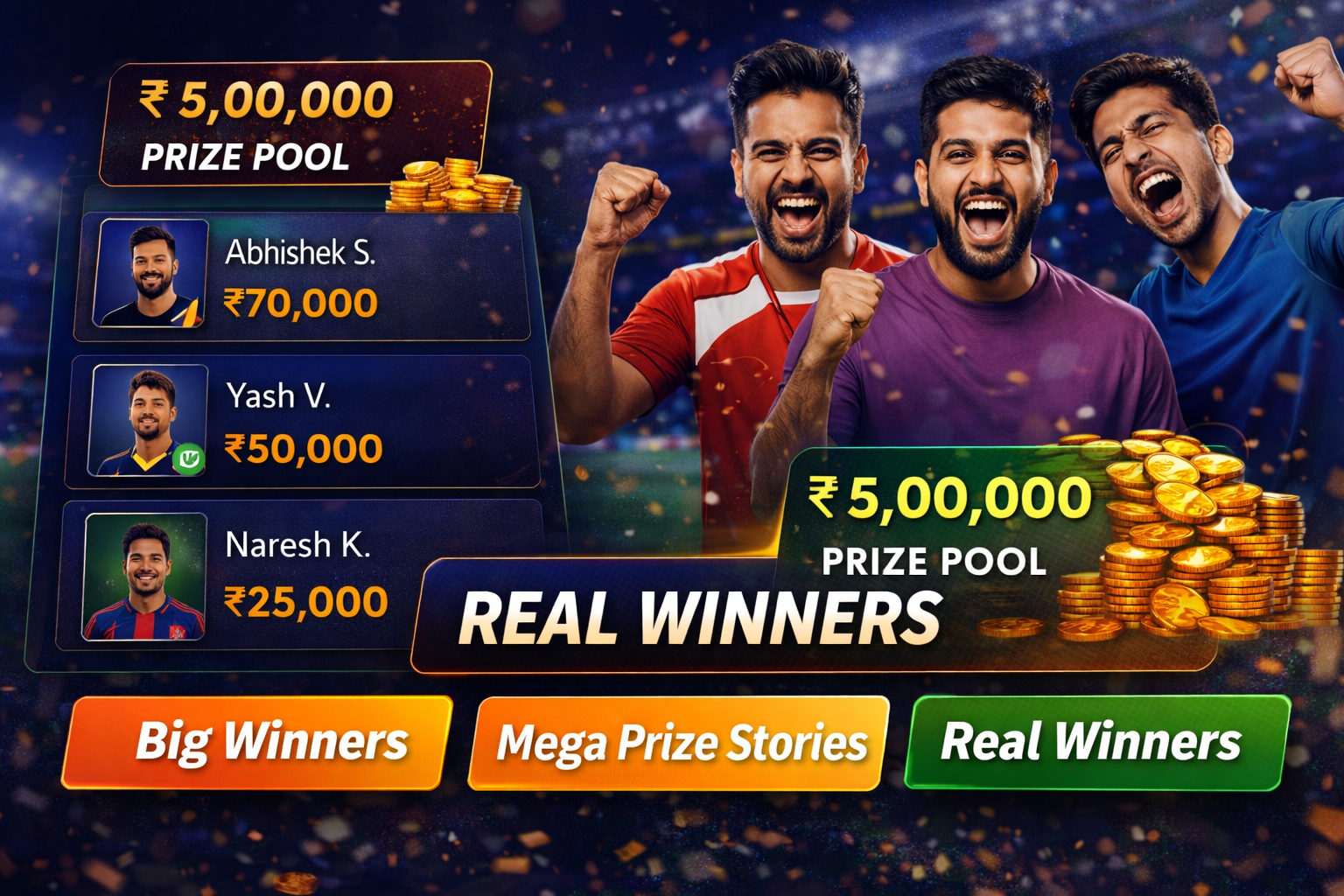 Come 365 App fantasy cricket result notes