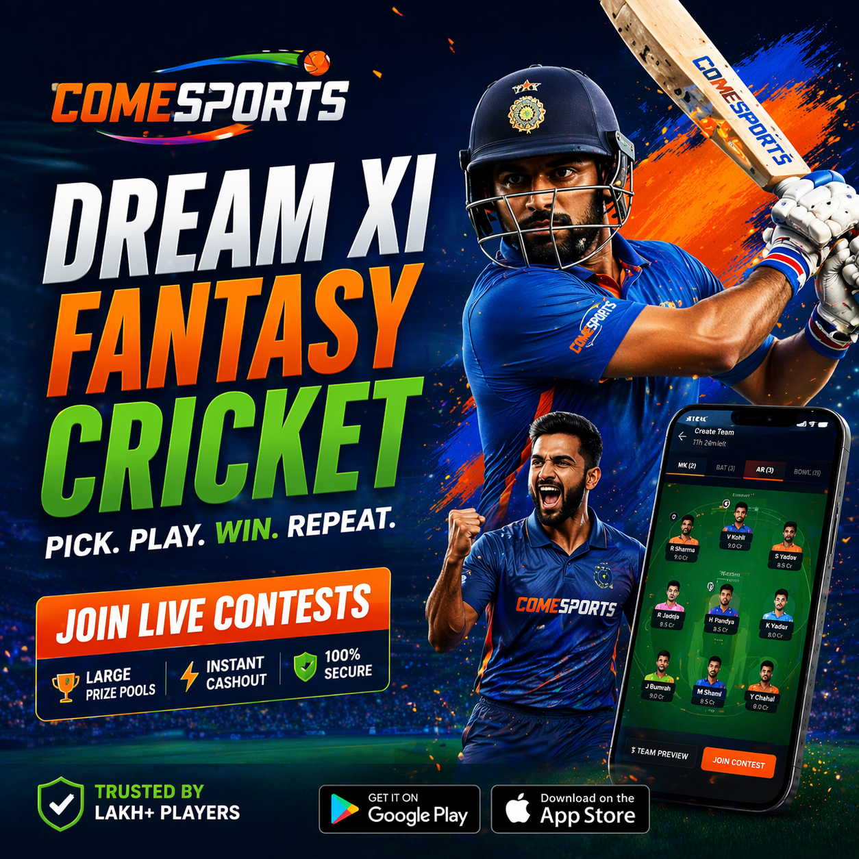 Come 365 App fantasy sports main visual